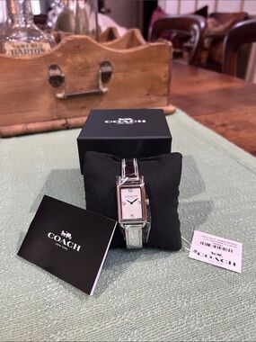 NWT Coach Liz Watch with Metallic Silver Strap